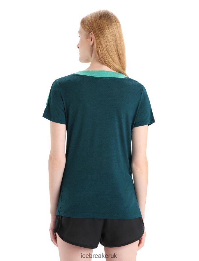 Icebreaker Women ZoneKnit Merino Short Sleeve T-Shirt Z04NXR658 Clothing Fresh Heather/Green Glory - Image 2
