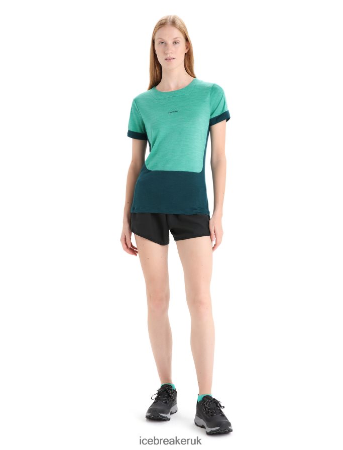 Icebreaker Women ZoneKnit Merino Short Sleeve T-Shirt Z04NXR658 Clothing Fresh Heather/Green Glory - Image 3