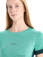 Icebreaker Women ZoneKnit Merino Short Sleeve T-Shirt Z04NXR658 Clothing Fresh Heather/Green Glory - Image 4