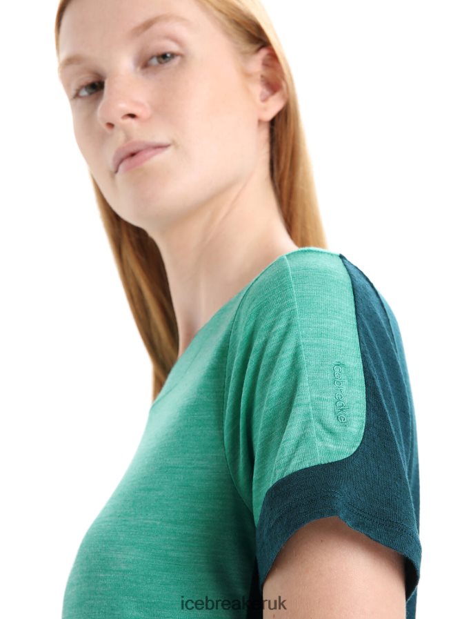Icebreaker Women ZoneKnit Merino Short Sleeve T-Shirt Z04NXR658 Clothing Fresh Heather/Green Glory - Image 5