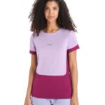 Icebreaker Women ZoneKnit Merino Short Sleeve T-Shirt Z04NXR659 Clothing Purple Gaze/Go Berry