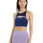 Icebreaker Women ZoneKnit Merino Sport Bra Z04NXR542 Clothing Royal Navy/Midnight Navy
